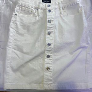 J. Crew white denim pencil skirt